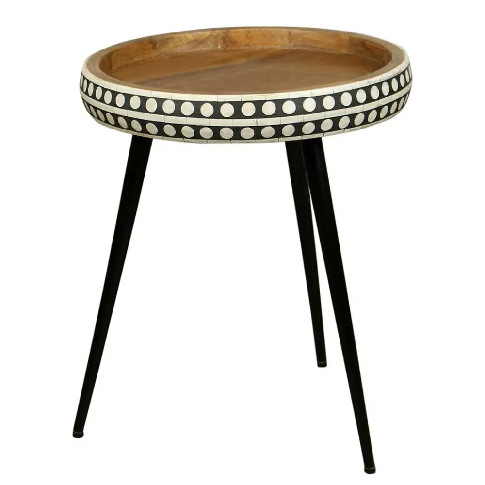 Wohnen Massivholzmöbel|Küchentische*Ethno Style Beistelltisch aus Massivholz Mango - Piton