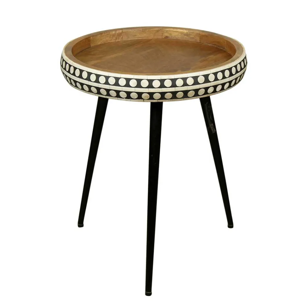 Wohnen Massivholzmöbel|Küchentische*Ethno Style Beistelltisch aus Massivholz Mango - Piton