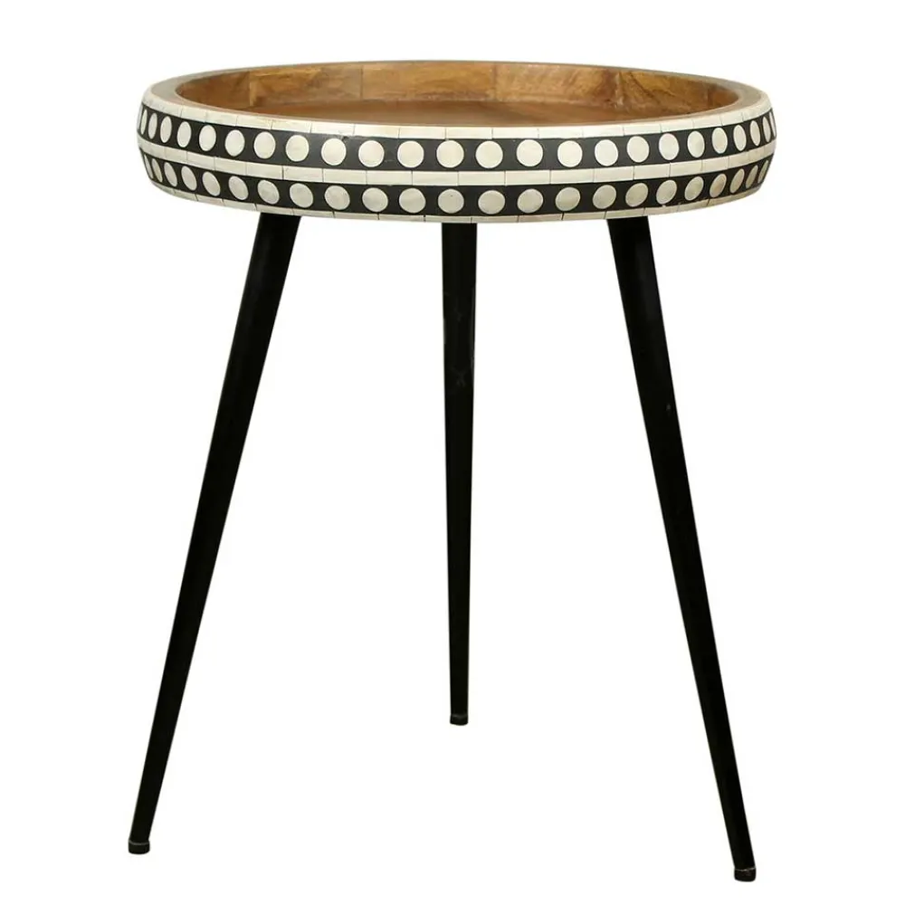 Wohnen Massivholzmöbel|Küchentische*Ethno Style Beistelltisch aus Massivholz Mango - Piton