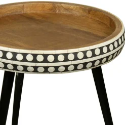 Wohnen Massivholzmöbel|Küchentische*Ethno Style Beistelltisch aus Massivholz Mango - Piton