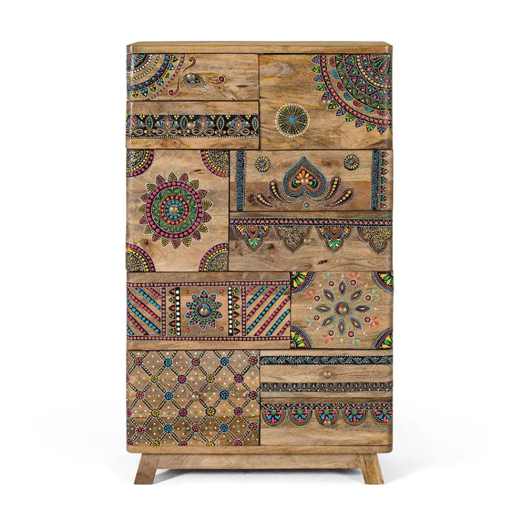 Wohnen Flurkommoden|Orientalische Möbel*Ethno Style Schrank handbemalt - Azua