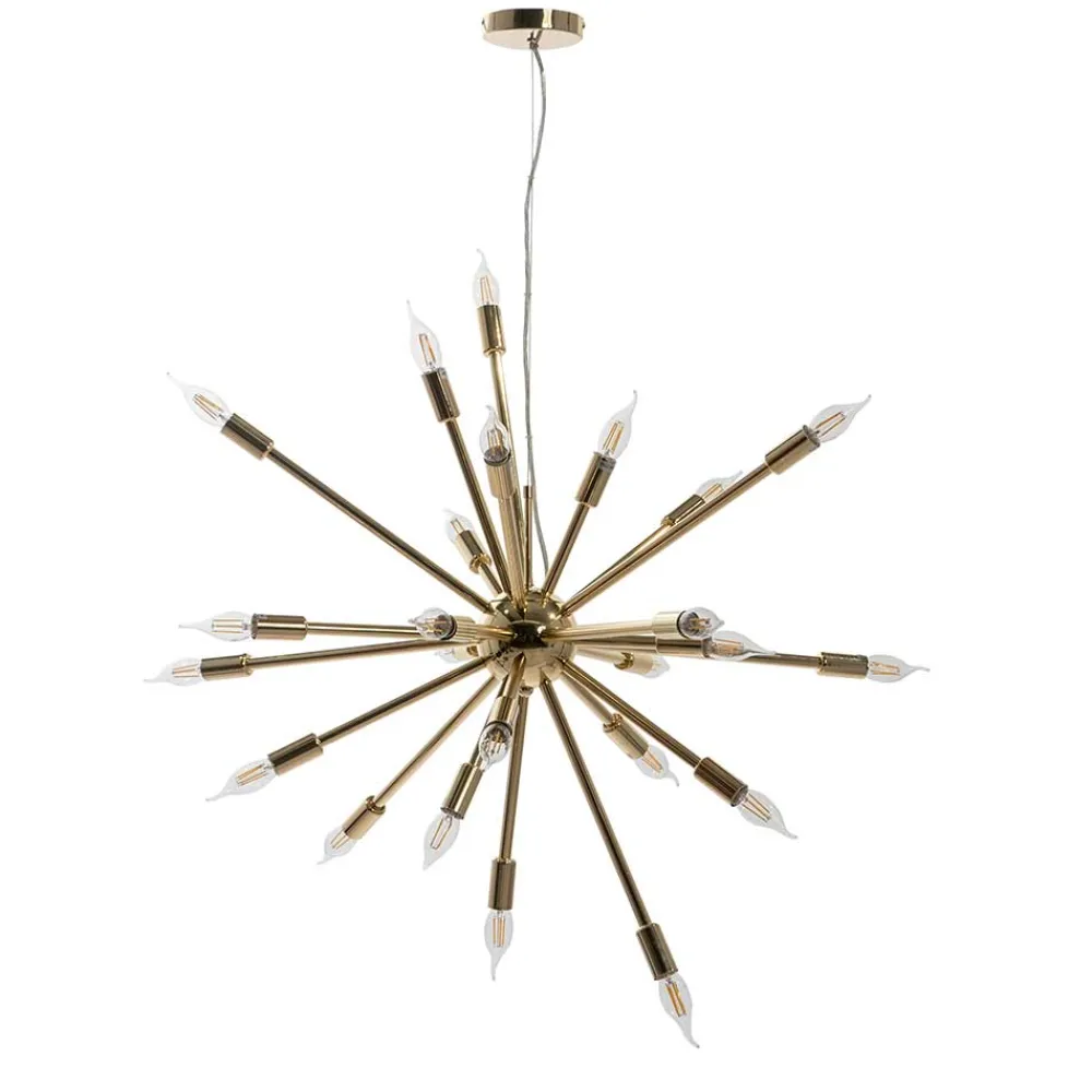 Wohnen Extravagante Designer Hängelampe in Messingfarben - Enka