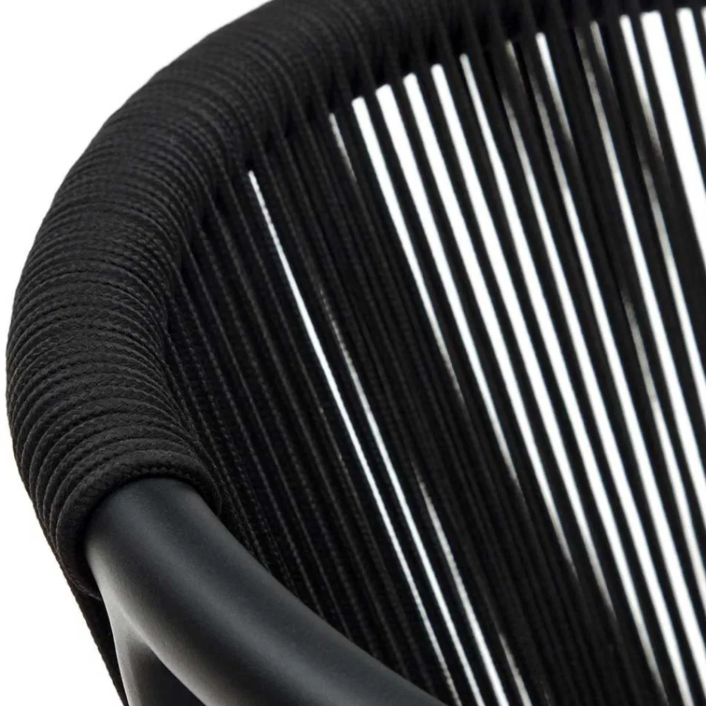 Wohnen Rattanmöbel|Metall-Gartenmöbel*Extravagante Gartenstühle in Schwarz - Onna (4er Set)