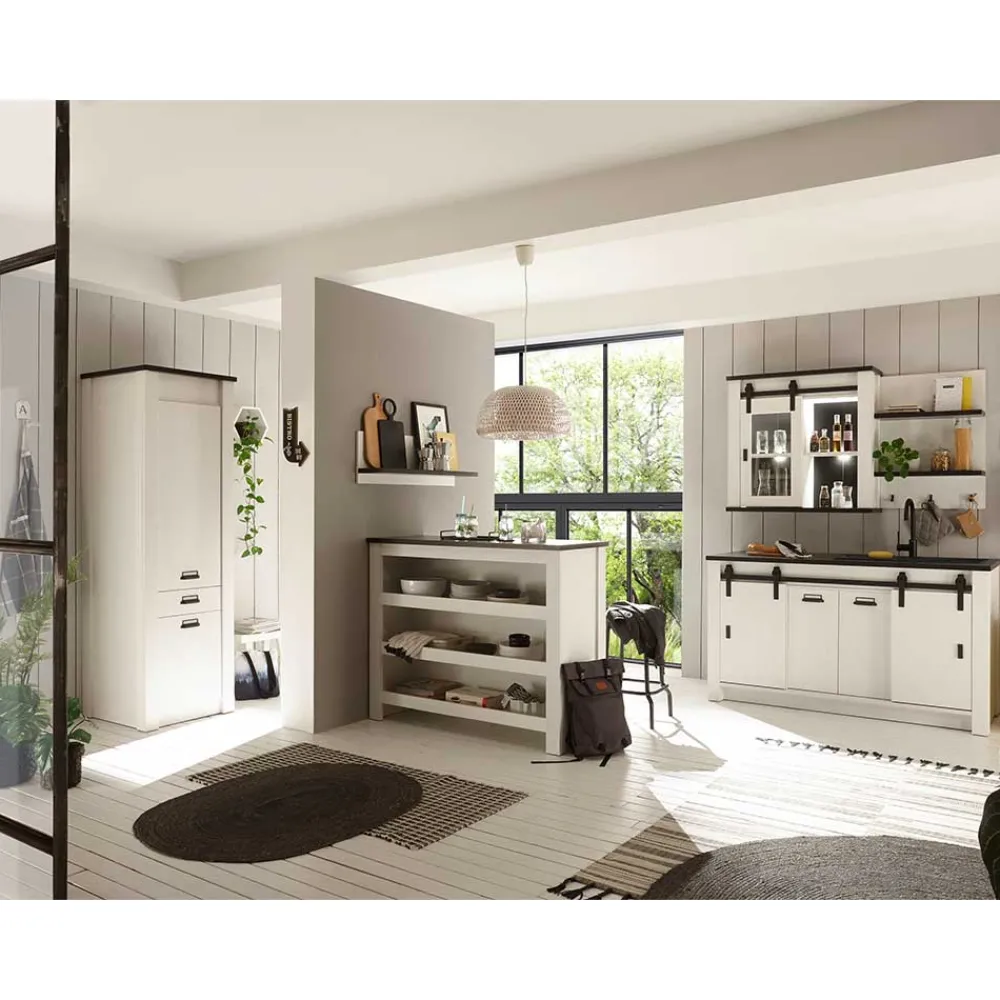 Wohnen Küche Komplett|Küchenzeilen*Extravagante Küchenmöbel inklusive Theke - Eture (sechsteilig)