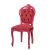 Wohnen Extravaganter Barockdesign Polsterstuhl in Rot - Dregona