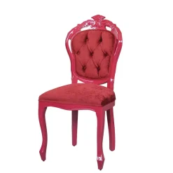 Wohnen Extravaganter Barockdesign Polsterstuhl in Rot - Dregona