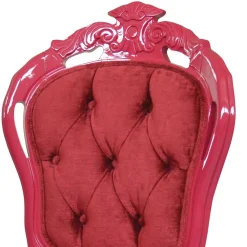 Wohnen Extravaganter Barockdesign Polsterstuhl in Rot - Dregona
