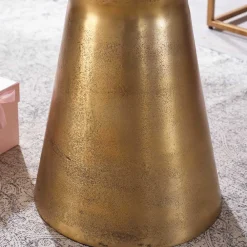 Wohnen Extravaganter Beistelltisch mit Marmorplatte Weiß - Riovara