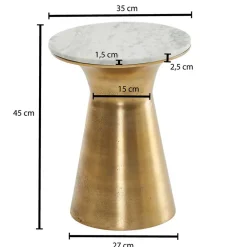 Wohnen Extravaganter Beistelltisch mit Marmorplatte Weiß - Riovara