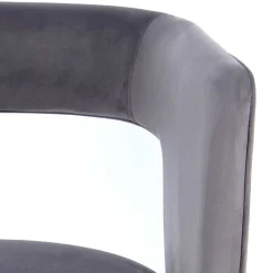 Wohnen Retro Möbel*Extravaganter Samt Tischsessel in Grau & Gold - Ilfred