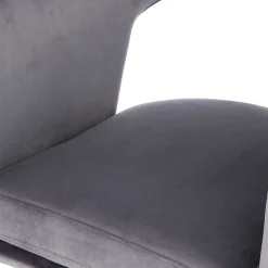 Wohnen Retro Möbel*Extravaganter Samt Tischsessel in Grau & Gold - Ilfred