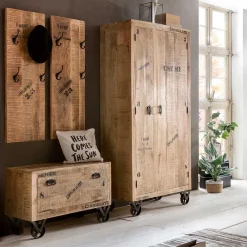 Wohnen Diele Komplett*Factory Style Flurmöbel Set - Indri (vierteilig)