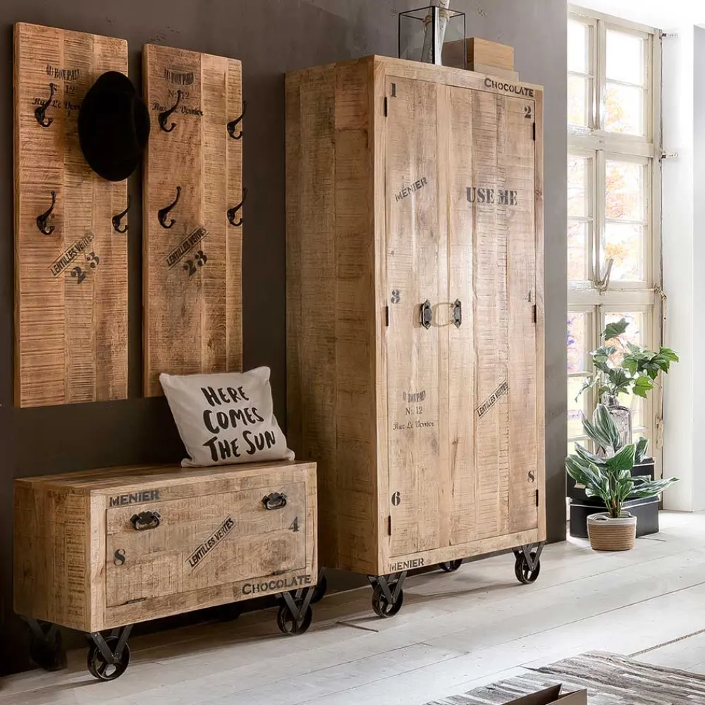 Wohnen Diele Komplett*Factory Style Flurmöbel Set - Indri (vierteilig)