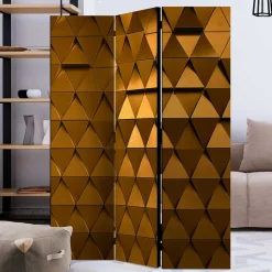 Wohnen Faltbarer Leinwand Raumteiler in Gold - Adda