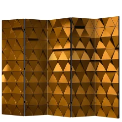 Wohnen Faltbarer Leinwand Raumteiler in Gold - Adda