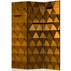 Wohnen Faltbarer Leinwand Raumteiler in Gold - Adda