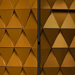 Wohnen Faltbarer Leinwand Raumteiler in Gold - Adda