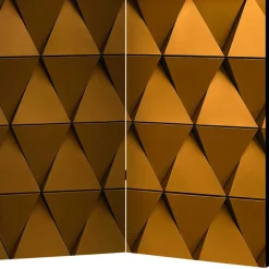 Wohnen Faltbarer Leinwand Raumteiler in Gold - Adda
