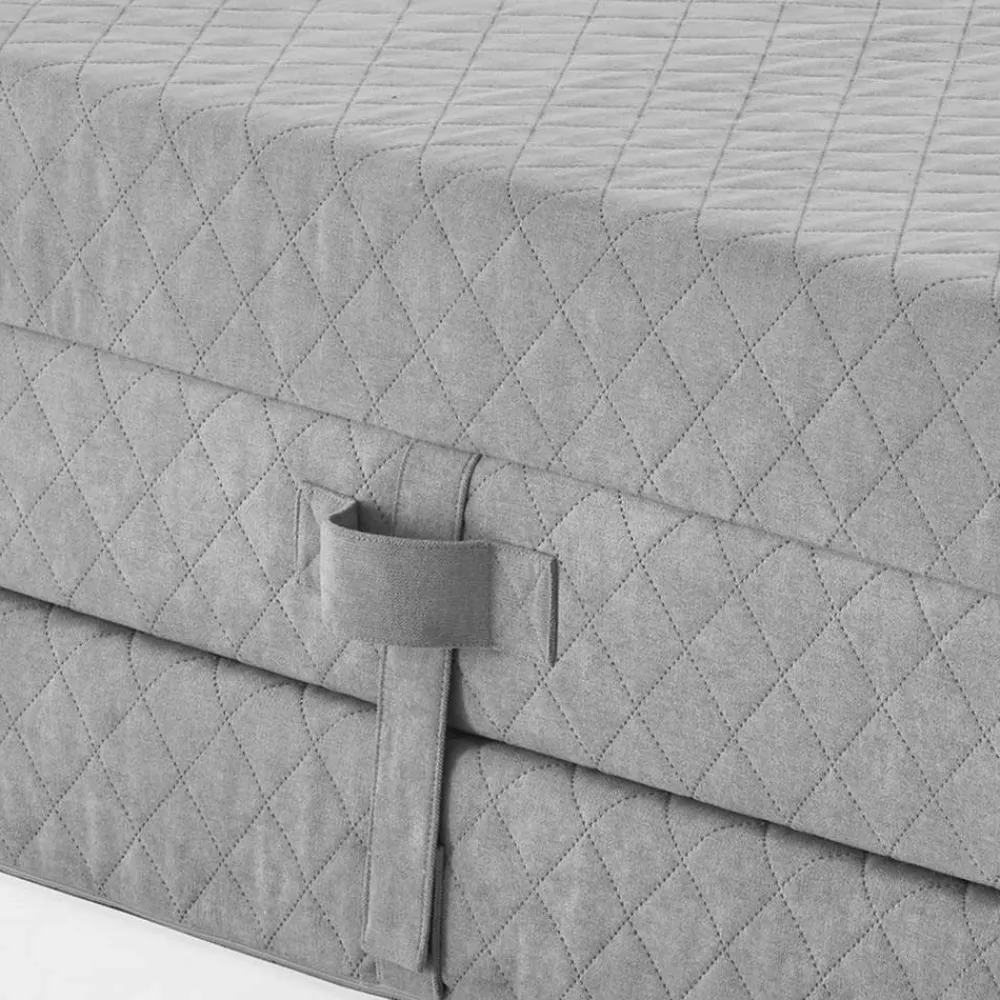 Wohnen Faltmatratze Polsterhocker in Grau Stoff - Samba