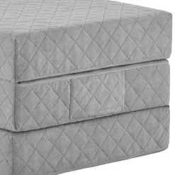 Wohnen Faltmatratze Polsterhocker in Grau Stoff - Samba