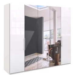 Wohnen Falttüren Kleiderschrank mit Spiegel & Glas - Dolienca