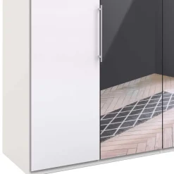 Wohnen Falttüren Kleiderschrank mit Spiegel & Glas - Dolienca