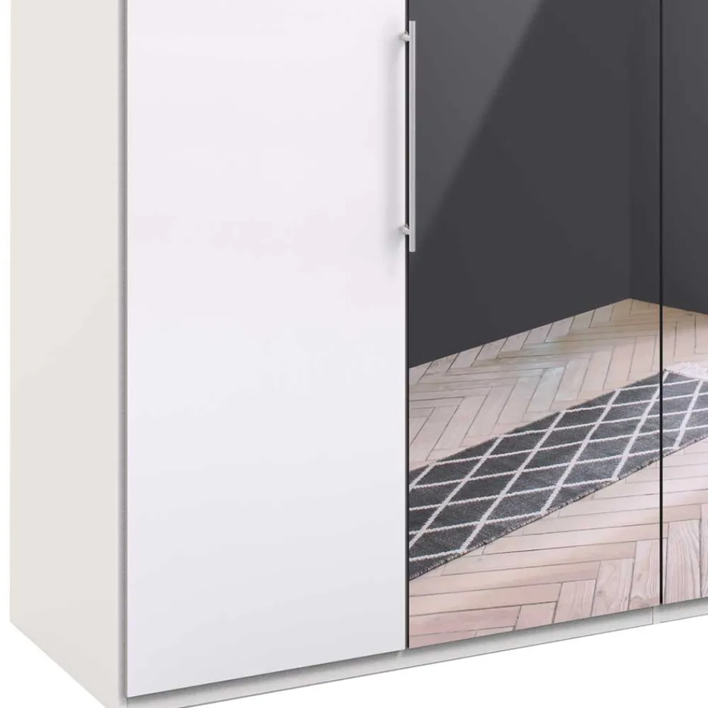 Wohnen Falttüren Kleiderschrank mit Spiegel & Glas - Dolienca