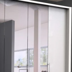 Wohnen Falttüren Kleiderschrank mit Spiegel & Glas - Dolienca