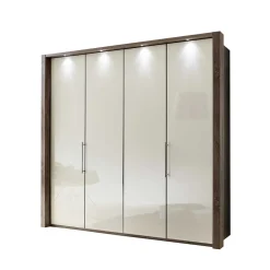 Wohnen Jugendzimmerschränke*Falttüren Schlafzimmerschrank Cleoto in Creme Weiß