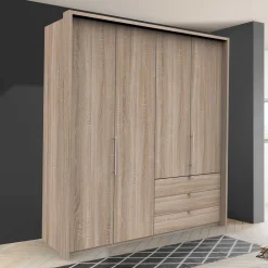 Wohnen Falttüren-Schlafzimmerschrank mit drei Schubladen - Zayun