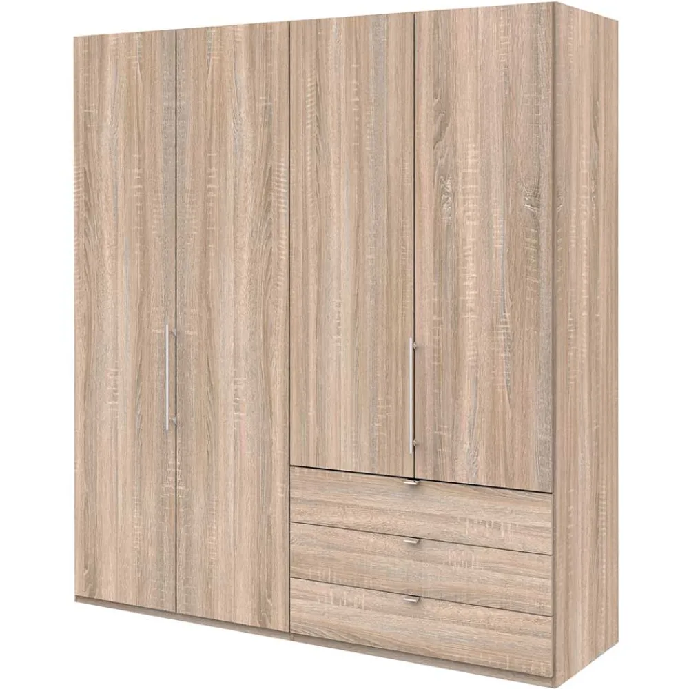 Wohnen Falttüren-Schlafzimmerschrank mit drei Schubladen - Zayun