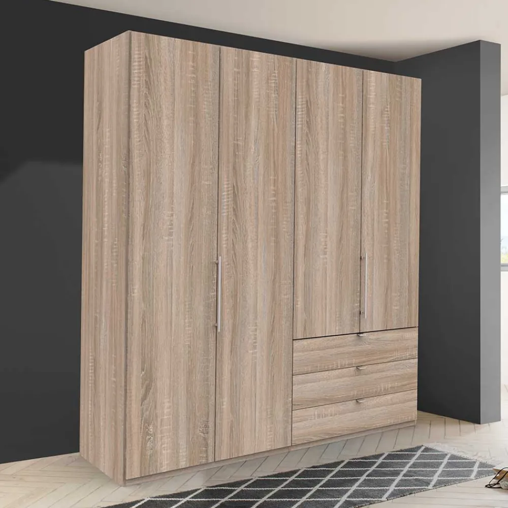 Wohnen Falttüren-Schlafzimmerschrank mit drei Schubladen - Zayun