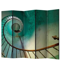 Wohnen Wohnzimmer-Regale|Paravents*Farbig bedruckter Paravent mit Motiv Wendeltreppe - Eprisa