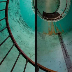 Wohnen Wohnzimmer-Regale|Paravents*Farbig bedruckter Paravent mit Motiv Wendeltreppe - Eprisa