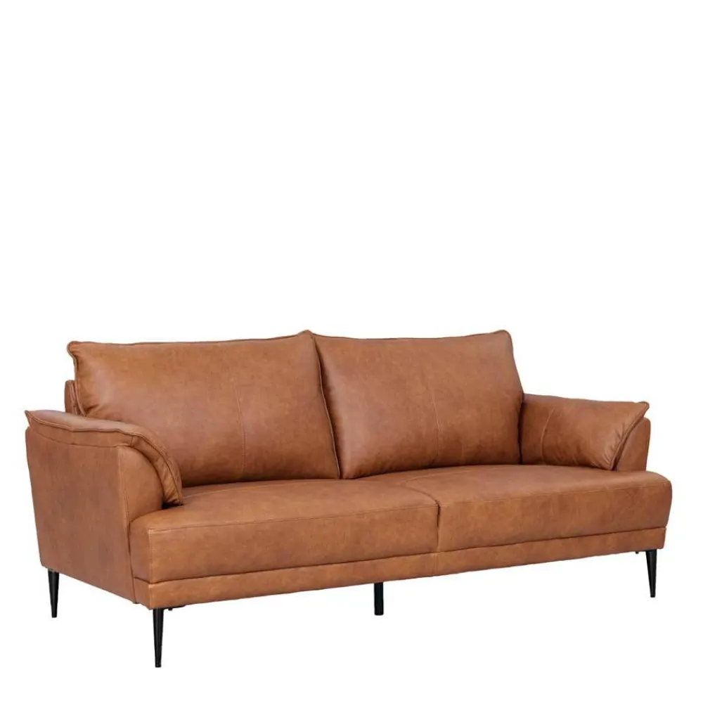 Wohnen Retro Möbel|Sofas*Federkern Wohnzimmersofa aus Echtleder - Zierra