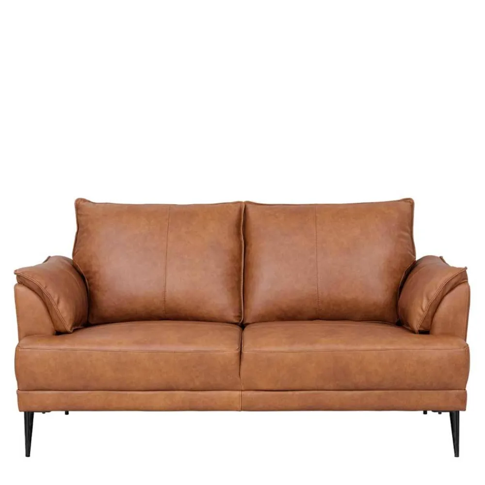 Wohnen Retro Möbel|Sofas*Federkern Wohnzimmersofa aus Echtleder - Zierra