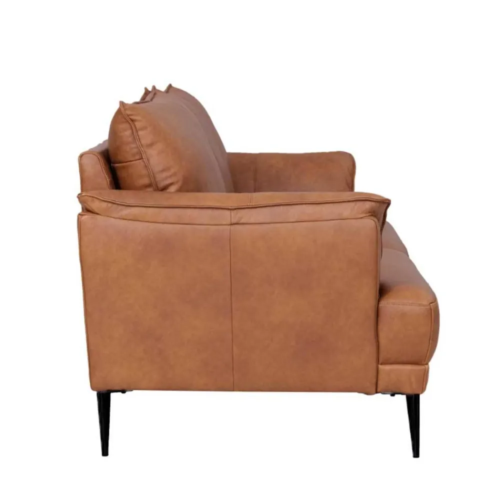 Wohnen Retro Möbel|Sofas*Federkern Wohnzimmersofa aus Echtleder - Zierra