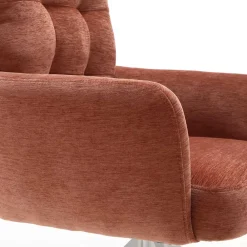 Wohnen Weiße Möbel|Küchenstühle*Federkern-Armlehnenstuhl in Kupfer Rotbraun - Coriga (2er Set)