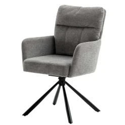 Wohnen Wohnzimmerstühle*Federkern-Tischsessel in Grau - Castalla (2er Set)