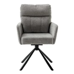 Wohnen Wohnzimmerstühle*Federkern-Tischsessel in Grau - Castalla (2er Set)