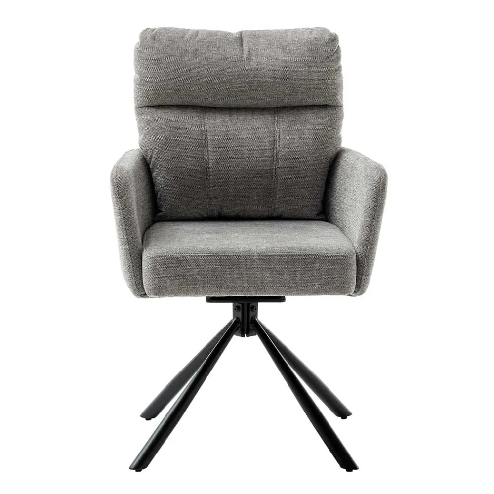 Wohnen Wohnzimmerstühle*Federkern-Tischsessel in Grau - Castalla (2er Set)