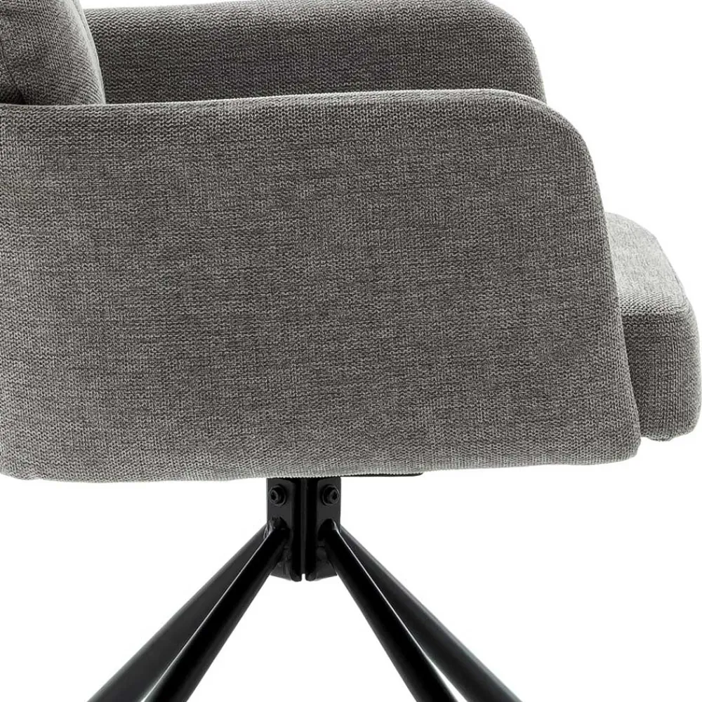 Wohnen Wohnzimmerstühle*Federkern-Tischsessel in Grau - Castalla (2er Set)