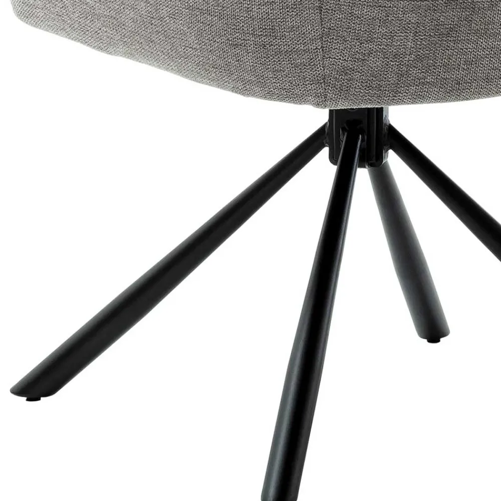 Wohnen Wohnzimmerstühle*Federkern-Tischsessel in Grau - Castalla (2er Set)