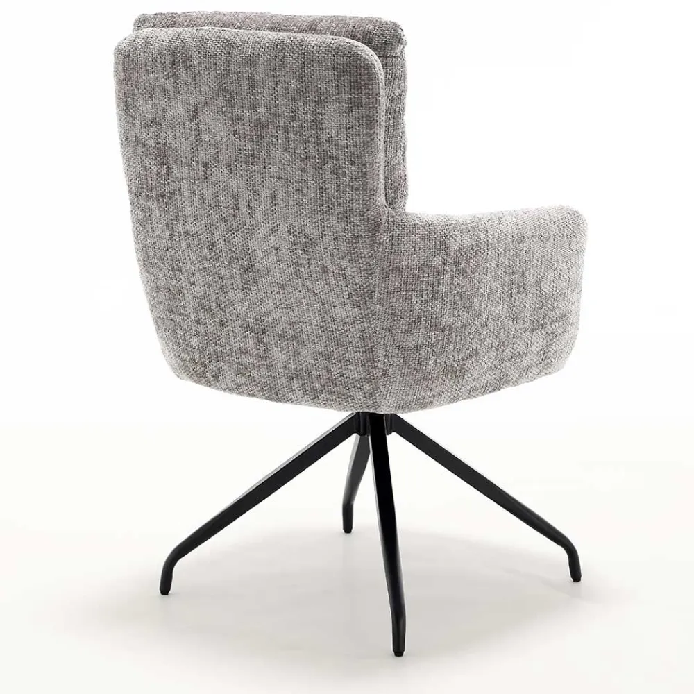 Wohnen Designermöbel*Federkern-Tischsessel in Grau - Kumin (2er Set)