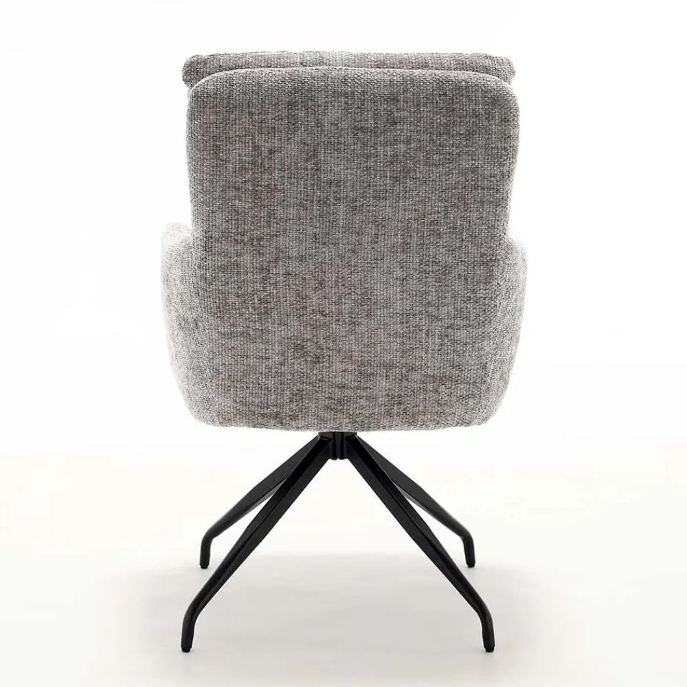 Wohnen Designermöbel*Federkern-Tischsessel in Grau - Kumin (2er Set)