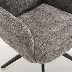 Wohnen Designermöbel*Federkern-Tischsessel in Grau - Kumin (2er Set)