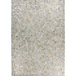 Wohnen Teppiche*Fellteppich im Patchwork Design mit Gold Akzenten - Fakoa