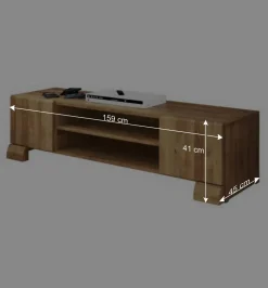 Wohnen Fernsehmöbel Vaskov aus Wildeiche Massivholz