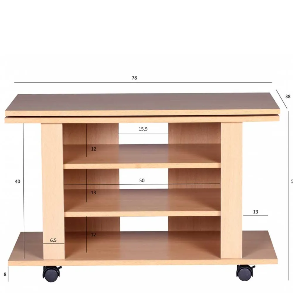 Wohnen Tv & Hifi-Möbel|Tv & Hifi-Möbel*Fernsehtisch auf Rollen mit drehbarer Platte - Sonition