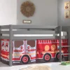 Wohnen Kinderbetten*Feuerwehr Kinderzimmer Hochbett in Grau - Ernezza